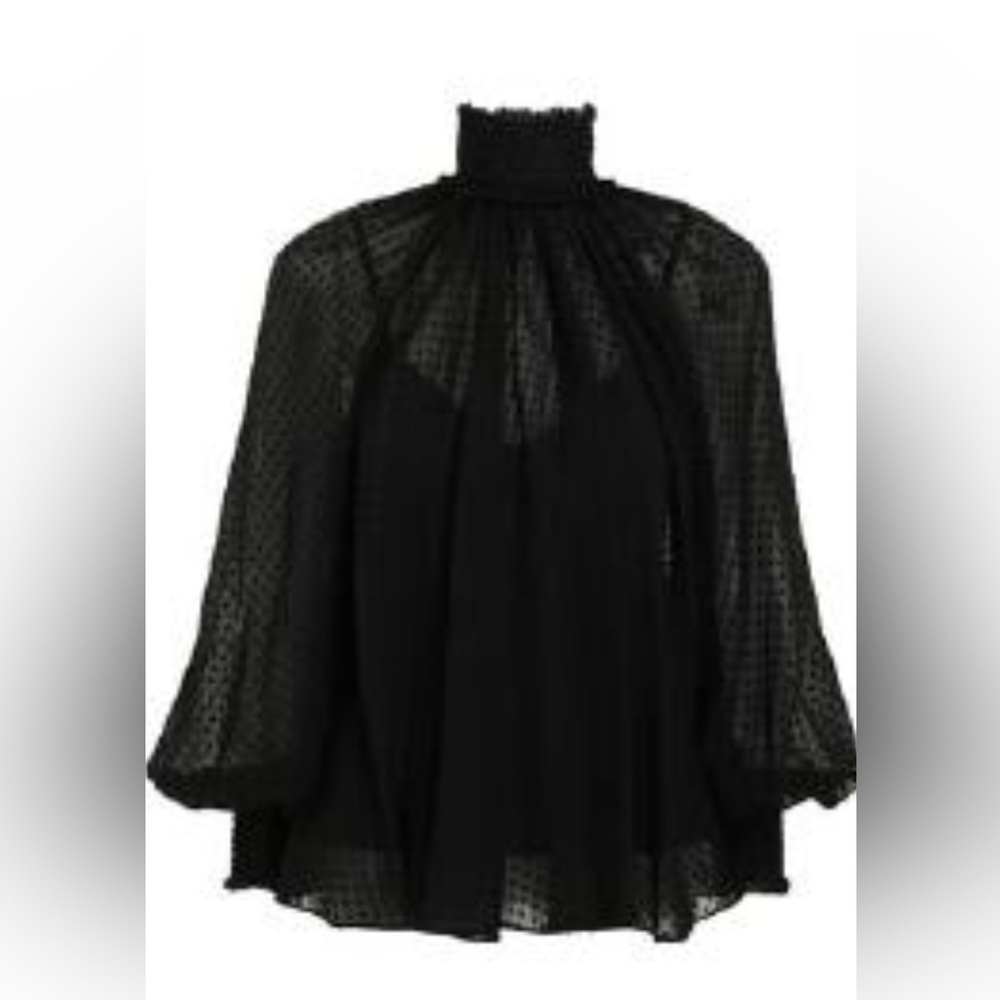 Zimmermann Shirred Black Blouse size M